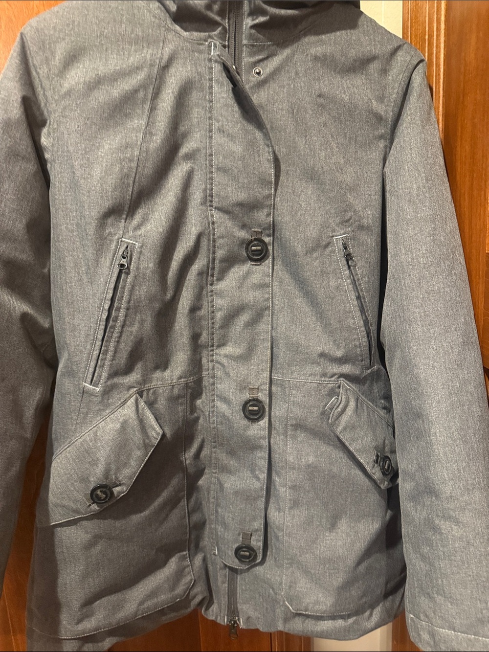 The North Face Women's Medium Gray Hooded Winter Jacket - Picture 3 of 5